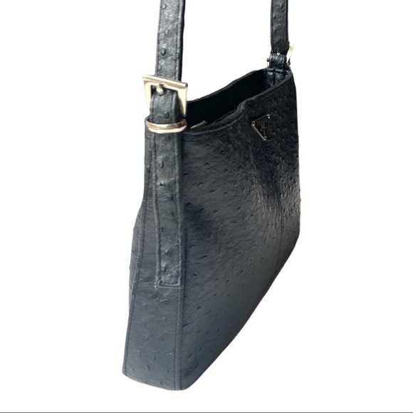 Prada Black Ostrich Leather Shoulder Bag - Picture 6 of 10